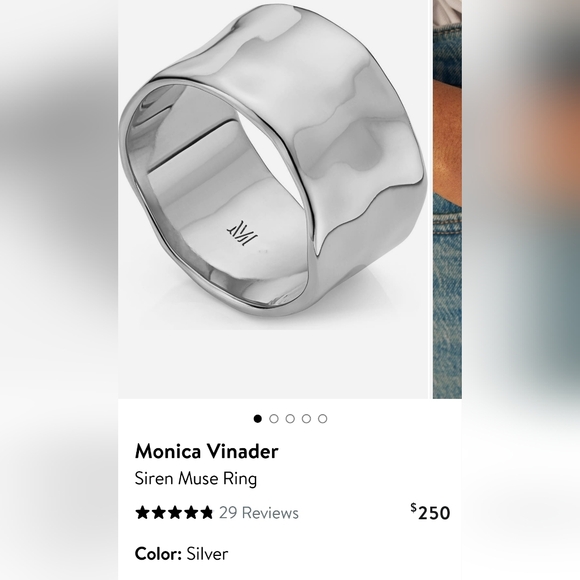 MONICA VINADER Jewelry - Monica Vinader Silver Ring.Siren Muse Bold Ring. Original Pack. Like New. #47